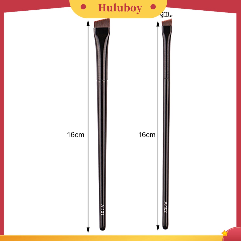 Huluboy Huluboy♡ 2 Pcs Brush Makeup Bahan Nilon Untuk Alis Dan Eyeliner