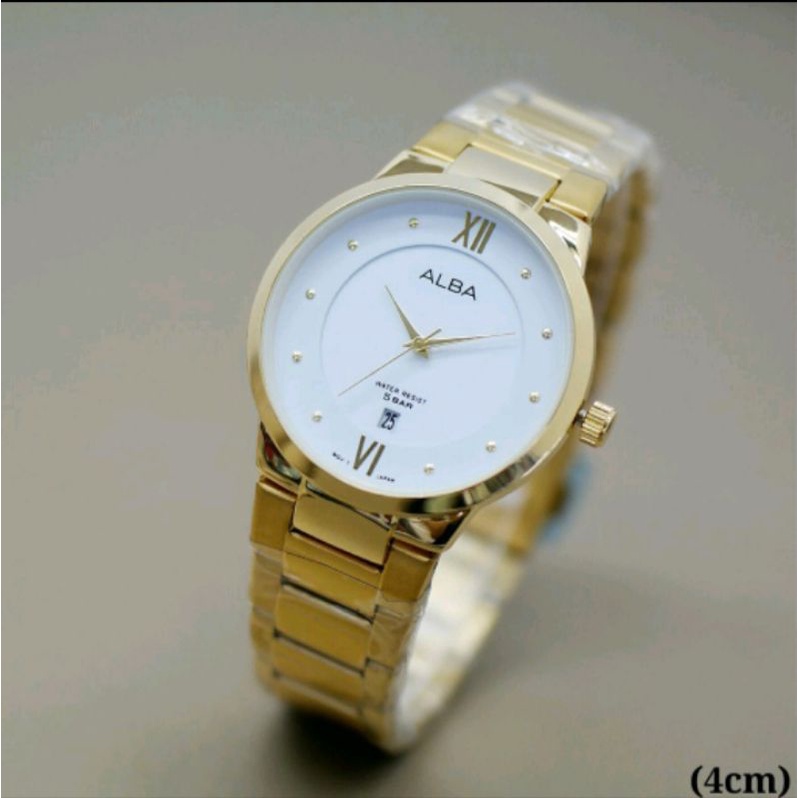 PROMO JAM TANGAN FASHION PRIA ALBA TANGGAL AKTIF TALI RANTAI