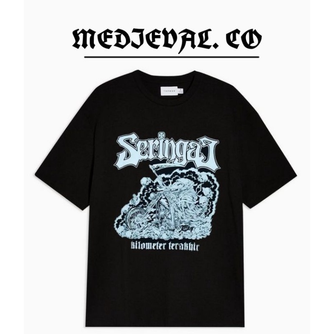 KAOS SERINGAI - BAJU BAND MUSIK - SERIGALA MILITIA - KILOMETER TERAKHIR - tshirt musik - hitam pria