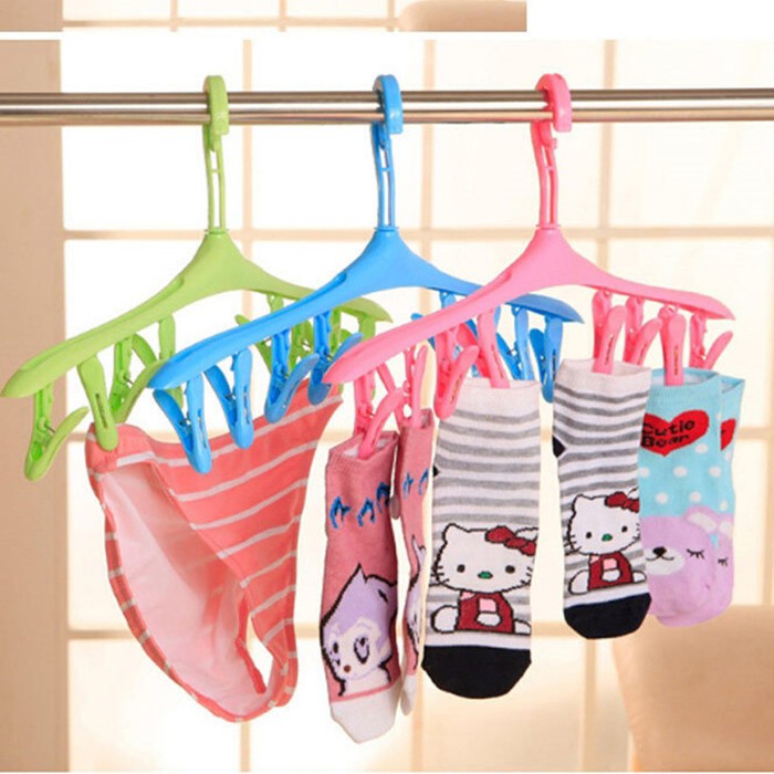 8 in 1 hanger serbaguna jepitan jemuran praktis multifungsi Laundry Cuci Shoes Sock Underwear cd BH