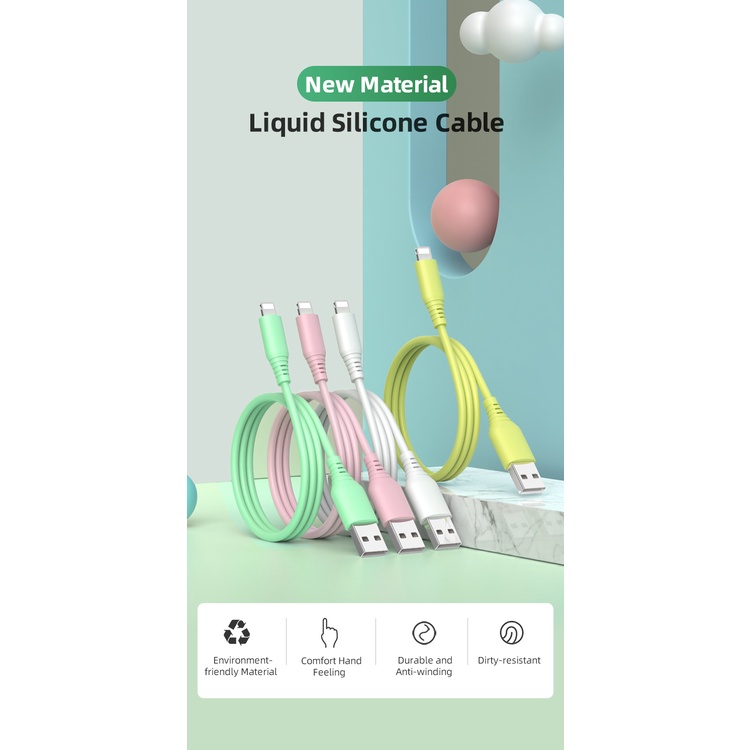 BESTE  KABEL DATA LIQUID SILICONE CABLE TYPE C FAST CHARGING 3A 100CM