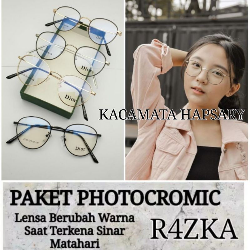 FRAME KACAMATA KOREA BULAT 2733 | FREE LENSA PHOTOCROMIC | KACA MATA MINUS | KACAMATA ANTI RADIASI