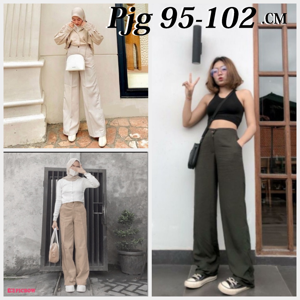 kulot hightwaist premium quality  losse pant 100cm korean style