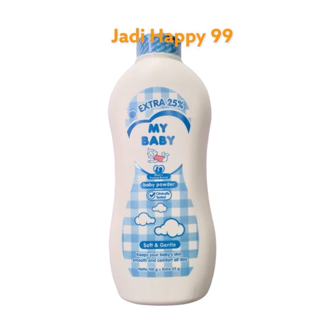 BEDAK BAYI MERK MY BABY EXTRA 25% ISI 100G + EXTRA  25G SOFT & GENTLE / BEDAK MY BABY / BEDAK BAYI M