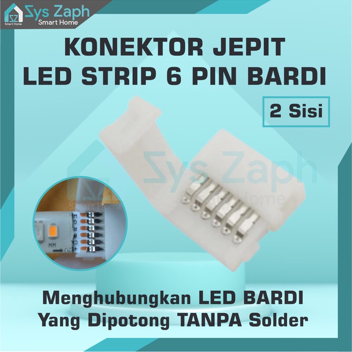SALE Konektor Jepit LED Strip Bardi 6 Pin Klip Sambungan Tanpa Solder