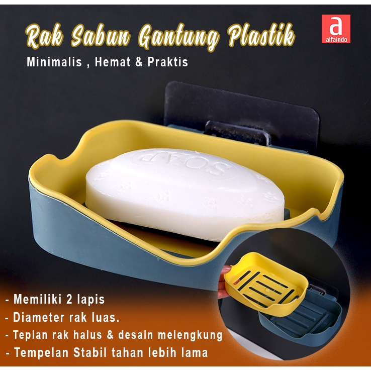 Alfaindo Tempat Sabun Rak Kamar Mandi Plastik Gantung RT017