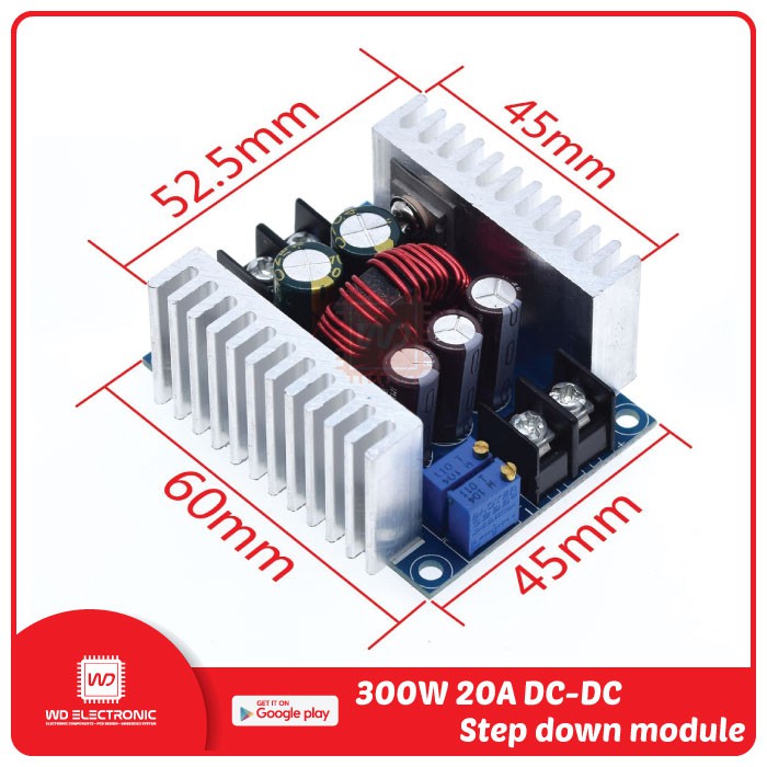 300W 20A Constant Current Adjustable Buck Converter Step-down DC to DC voltage module