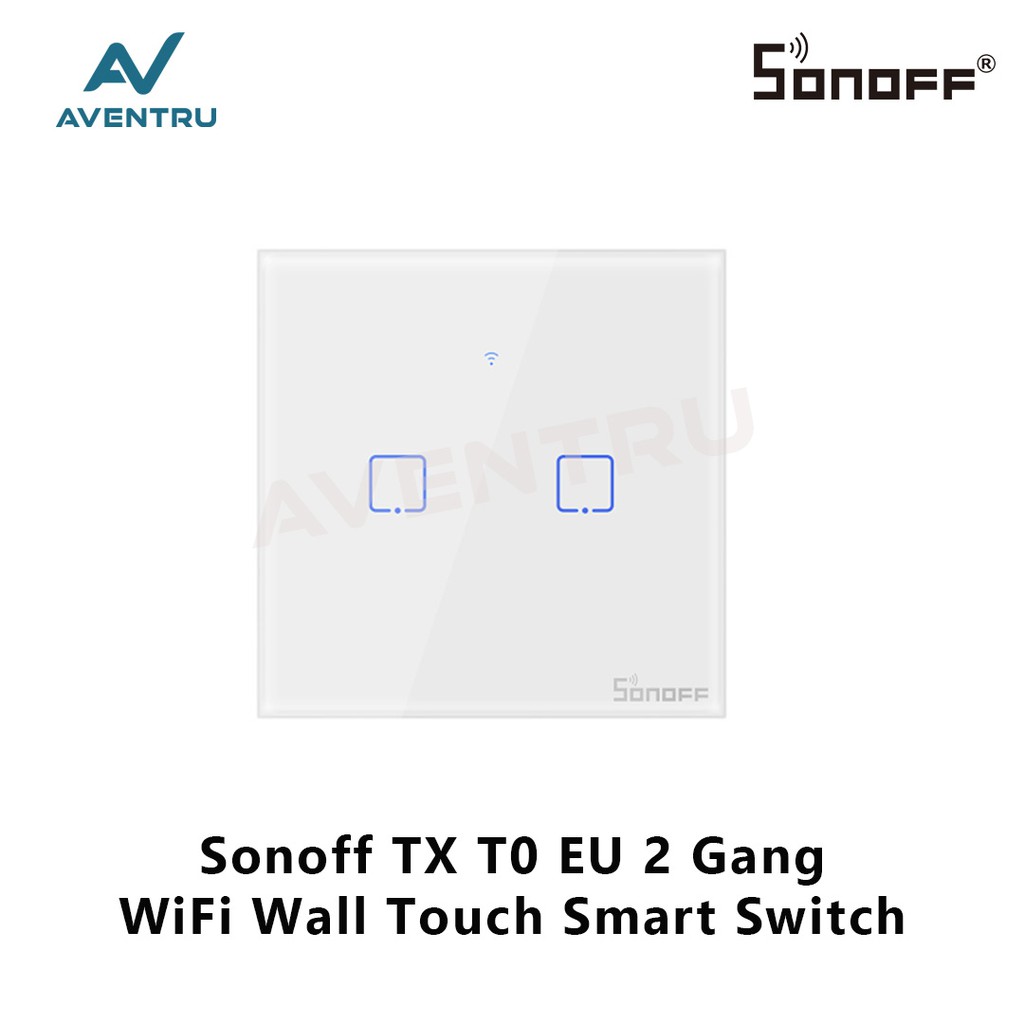 Sonoff Touch TX T0 EU 2Gang/2Channel/2Ch WiFi Wall Touch Smart Switch