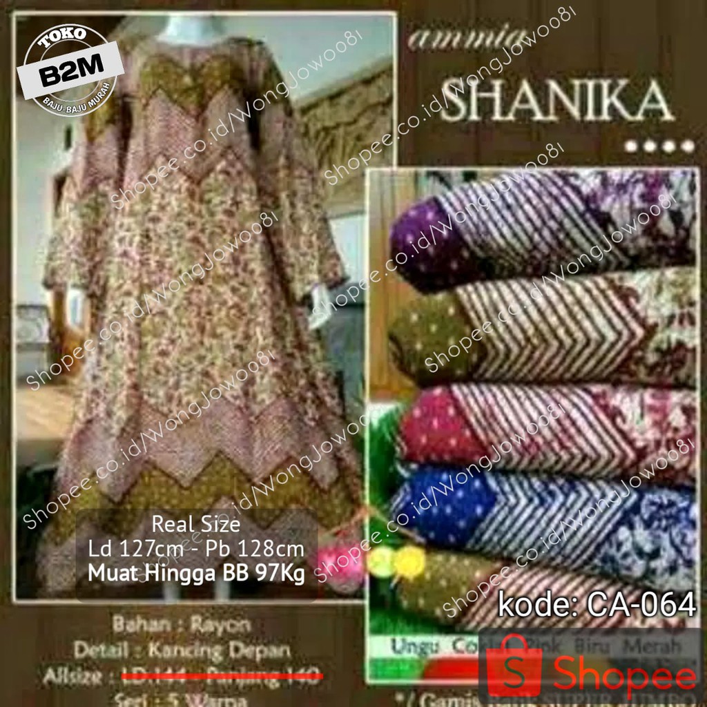 Long Dres Lengan Panjang JUMBO Shanika, Longdres Jumbo, Long dress Jumbo Busui - Kode: CA-064 - B2M