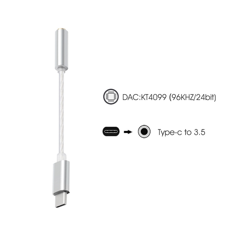 Faaeal Kabel adapter USB Tipe C Ke 3.5mm (TRS) DAC HiFi KT4099