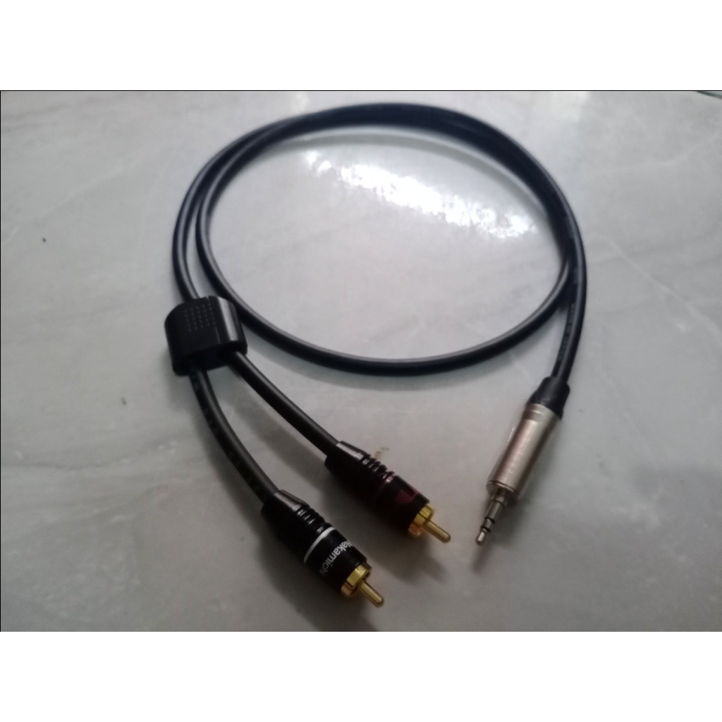 KABEL AUDIO AUX MINI STEREO 3.5MM KE RCA NAKAMICHI MALE CABANG 1-3 MTR