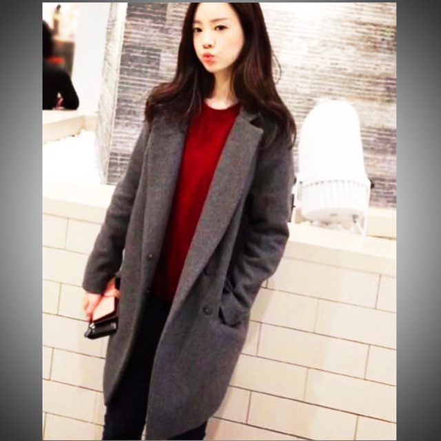 New Arrival Coat Wool Wanita Long Slim.  Bahan Wool Tipis.