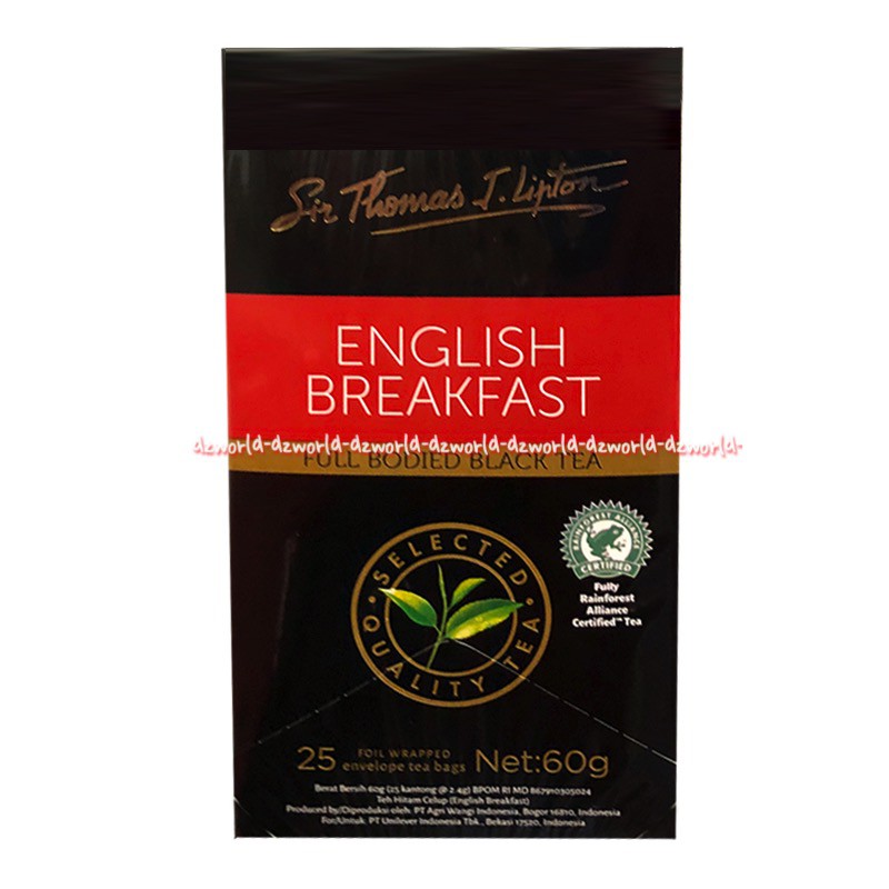 St Thomas  J Lipton Fresh Earl Grey 25bag Black Tea English Breakfast Decaffeinated Green Teh Hitam