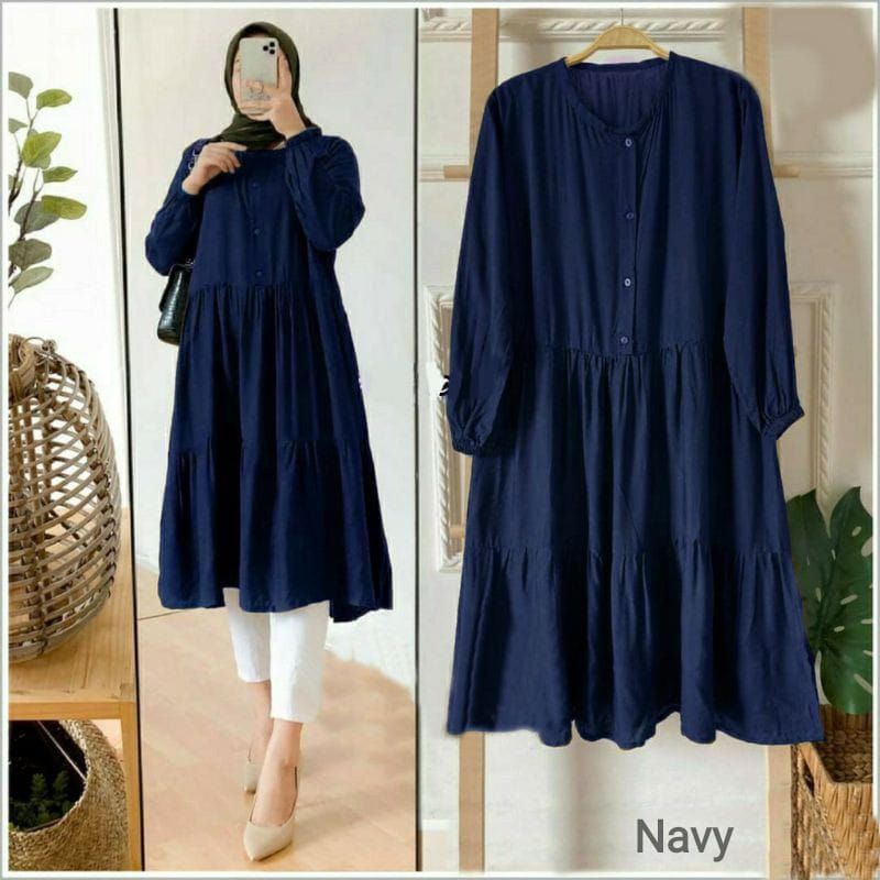 WIZA TUNIK JUMBO LD 120-140 RAYON POLOS PREMIUM ORIGINAL