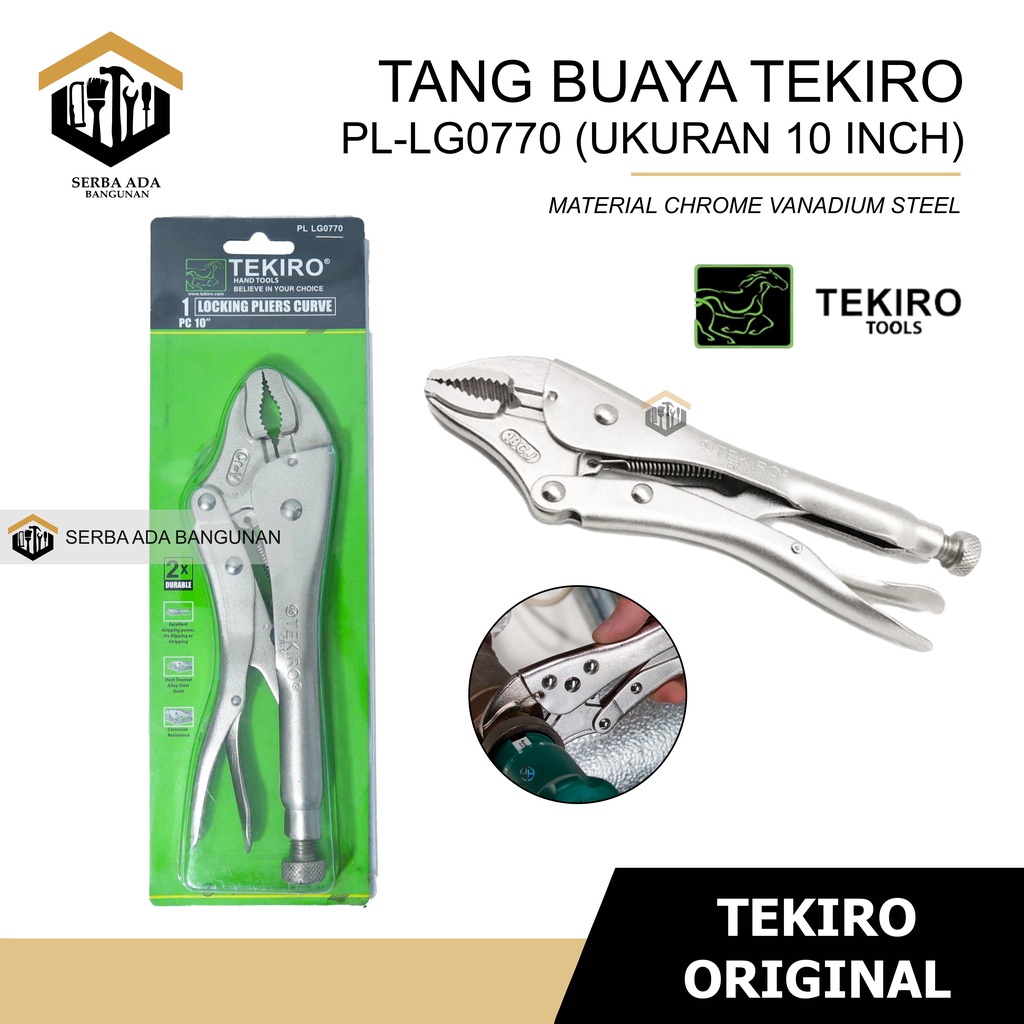 Tang jepit tekiro model buaya 10 inch kuat bagus murah jepitan penjepit