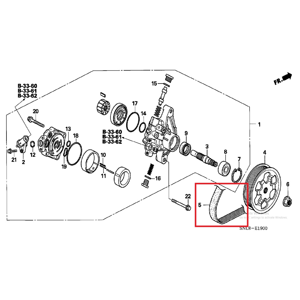 fan belt fanbelt tali kipas belting  civic fd1  2007 2008 2009 2010 2011 1800cc 7pk 2164