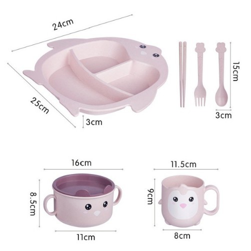 SET Tempat makan anak murah Perlengkapan makan anak lucu Tableware anak bahan aman gambar penguin