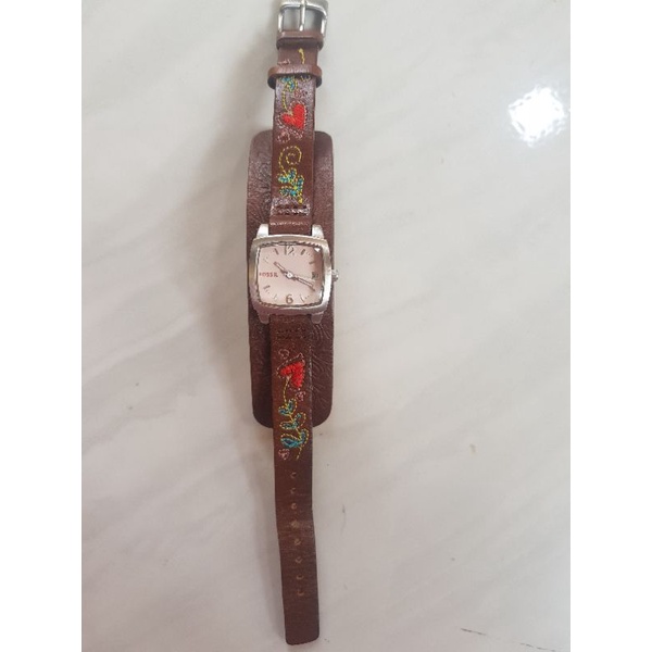 Jam Fossil Gaban Hati Preloved Original