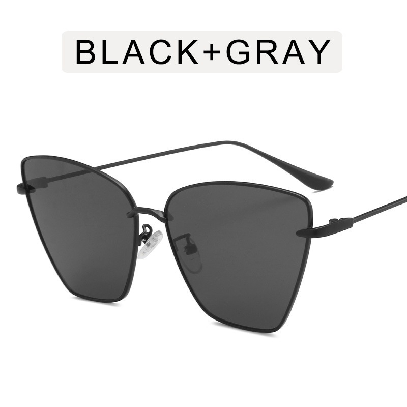 Fashion Retro Oversized Cat Eye Metal Sunglasses for Women