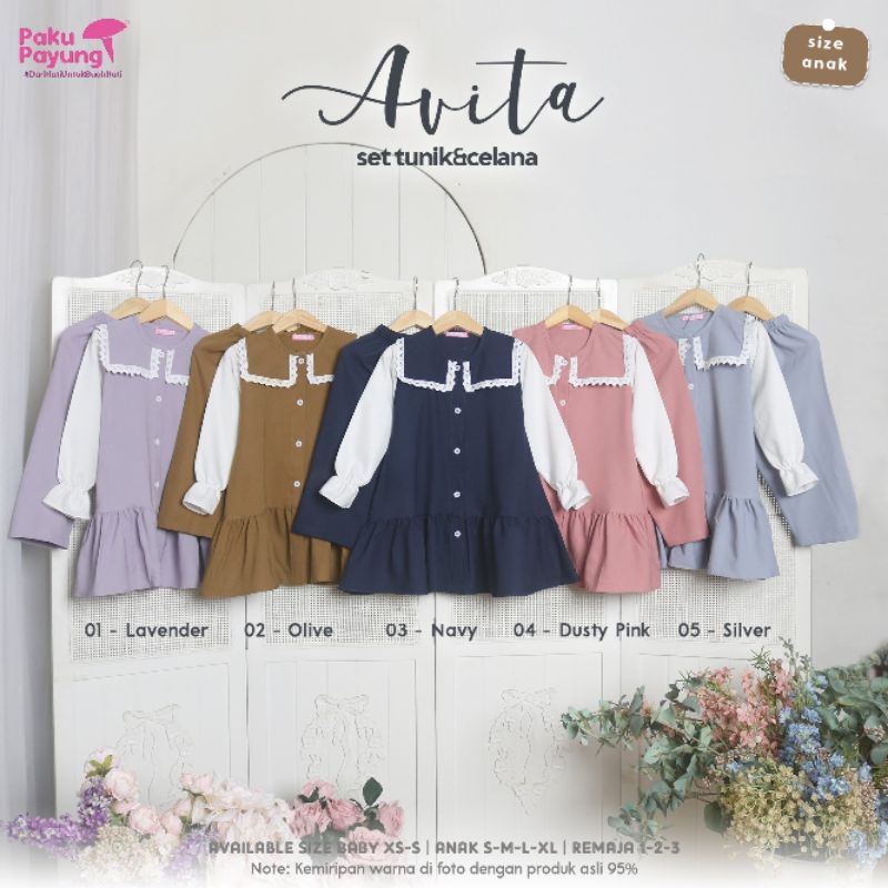 Set Tunik Avita Kekinian Avita Series Original Paku Payung