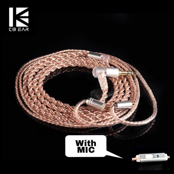 Kbear 4 Core Upgrade Kabel Earphone 2 Pin 0.78 With Mic Type A B Blon