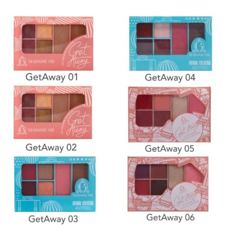 MADAME GIE Face Palette | To Go | GETAWAY Make Up Kit | Complete | Take 5 Palet Wajah Eyeshadow