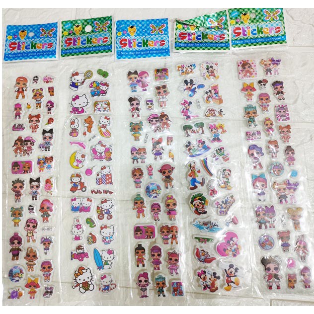 5 pack stiker anak gambar LOL timbul / dove