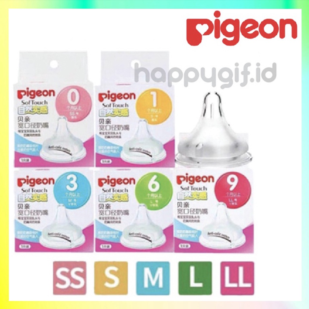 DOT PIGEON PERISTALTIC PLUS WIDE NECK NIPPLE PUTTING Silicone Empeng Silikon BPA free