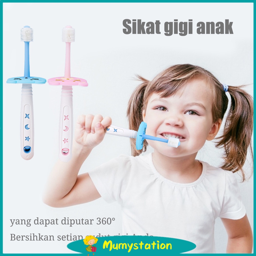 Mumystation Sikat gigi anak Rotasi 360° pembersih mulut bayi toothbrush baby