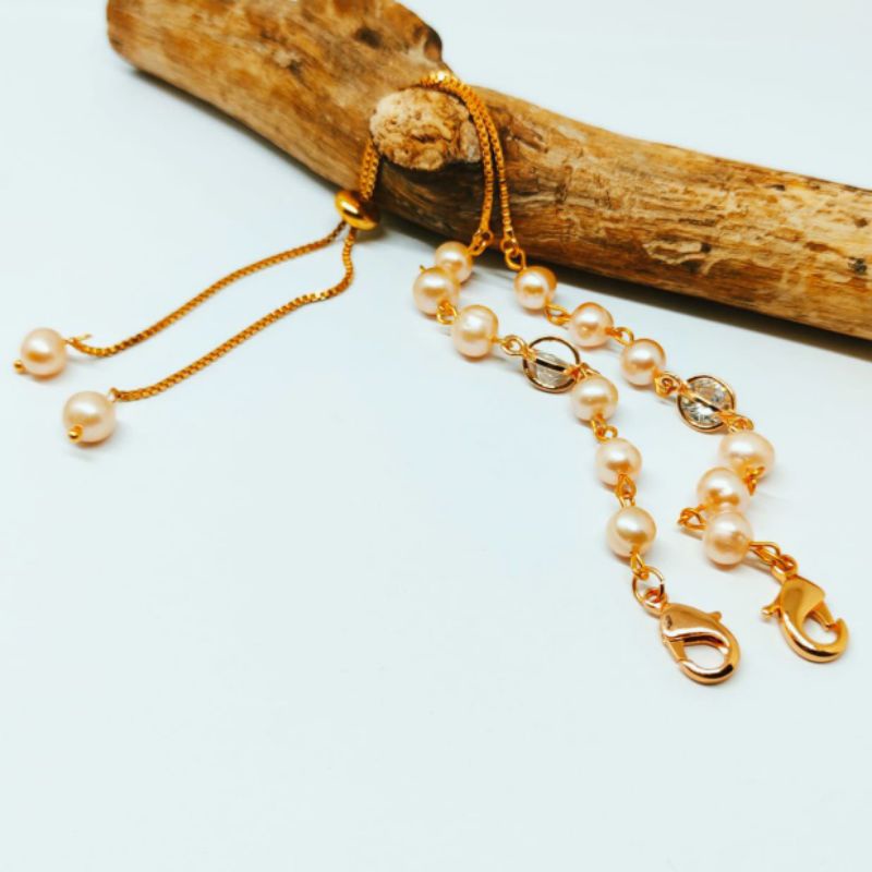 konektor masker || konektor masker mutiara ||strap masker mutiara asli elegan