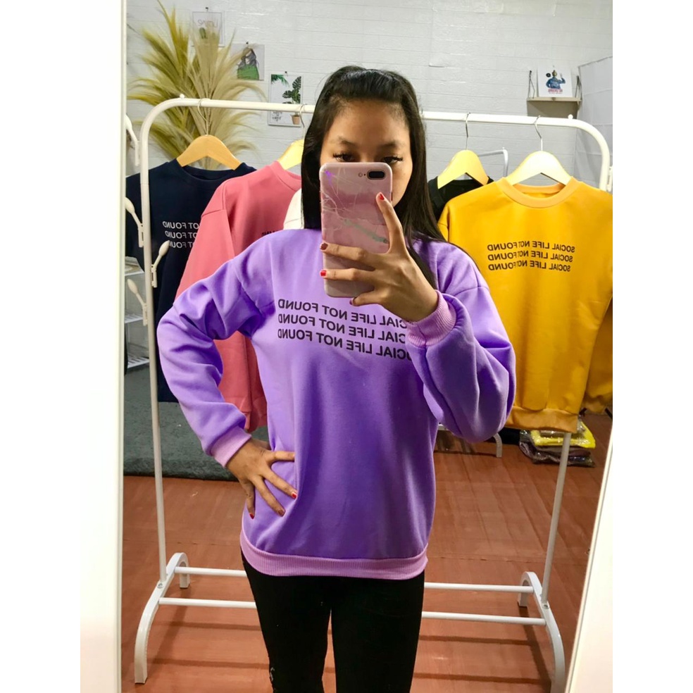 ilook | Sweater Oblong Social Life Crewneck | Sweater Social | Sweater Bahan Fleece