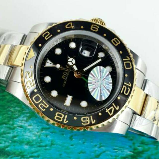 JAM TANGAN PRIA/COWOK ROLEX GMT SUPER MATIC KW SUPER RANTAI TERBARU ELEGANT HARGA BERSAHABAT..