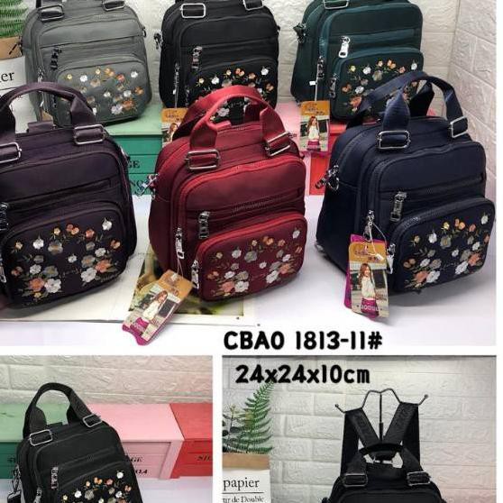 Cuci Gudang TAS WANITA IMPORT 3in1 CHIBAO 1813-11 MOTIF BUNGA JINJING SELEMPANG RANSEL 