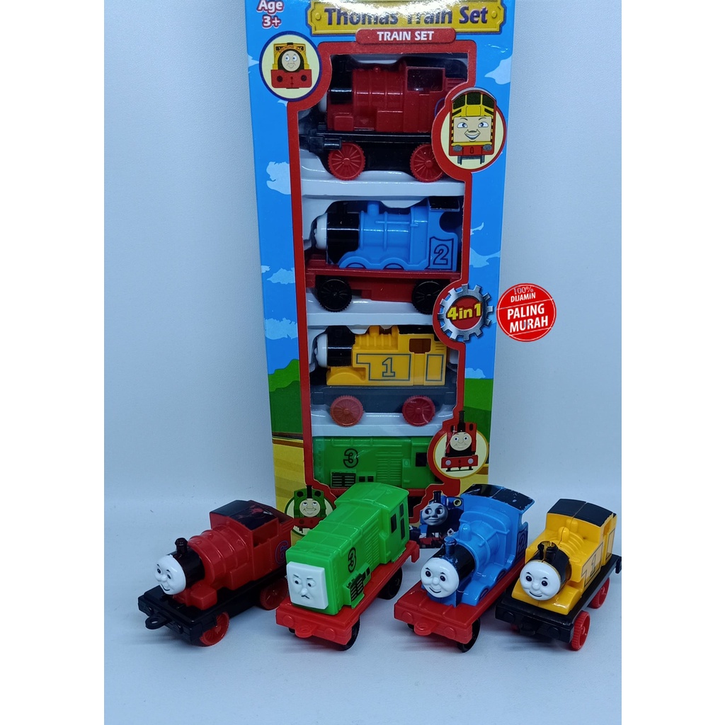 ( PROMO ) Mainan Anak Kereta api TMS Isi 4 Pcs Pull Back Train Play Set SNI MURAH