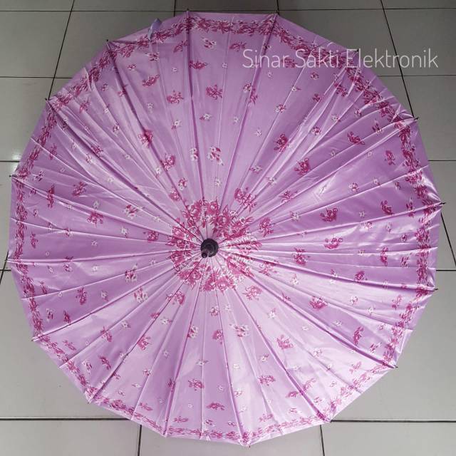 Payung 16 Jari Saten Kembang / Satin Umberella 16Jari Bunga / hujan