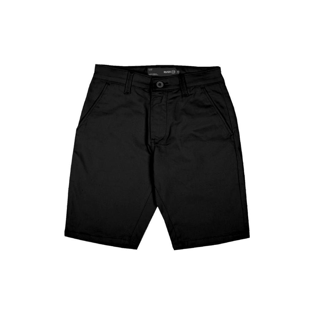 Russ Pants Celana Chino Pendek Pria Suspect Black ( Up To Big Size )