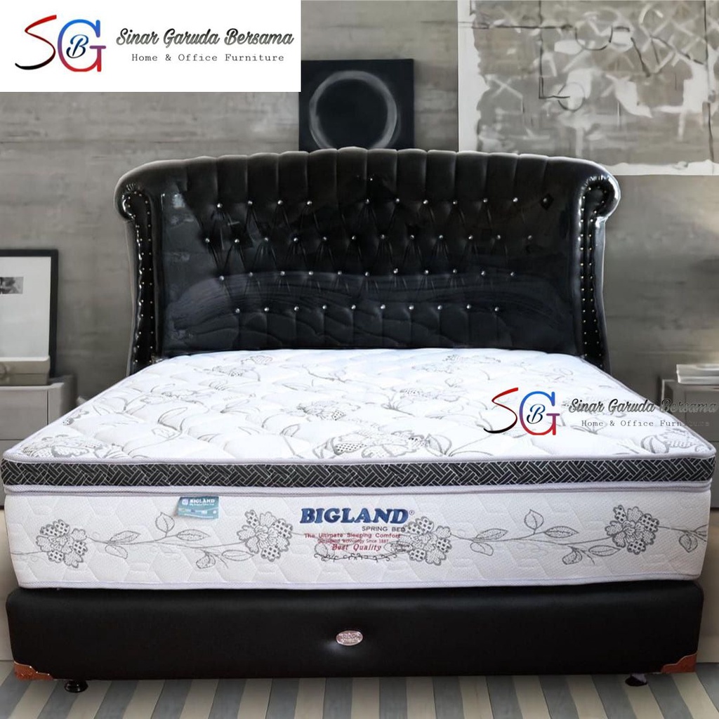 BIGLAND KASUR SPRING BED EMPUK PLATINUM SERIES / BIGLAND TIPE ATAS PLATINUM PLUSHTOP