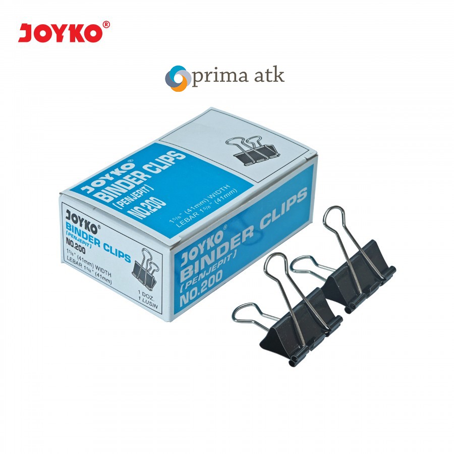 

BINDER PAPER CLIP CLIPS KLIP PENJEPIT KERTAS JOYKO BESAR 200 / 1 BOX 12 PCS