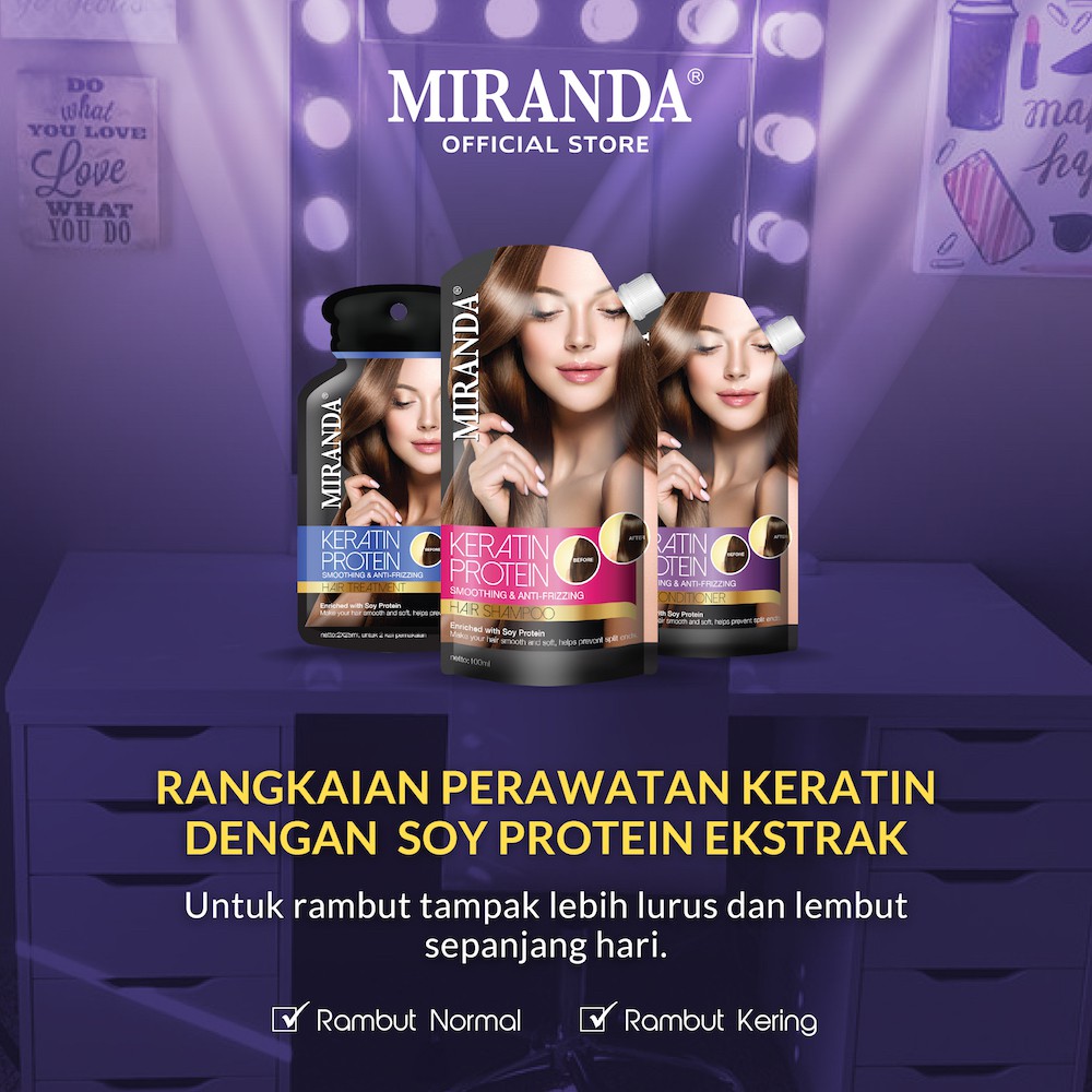 Miranda Keratin Protein Hair Treatment (Perawatan Rambut) 2x25ml