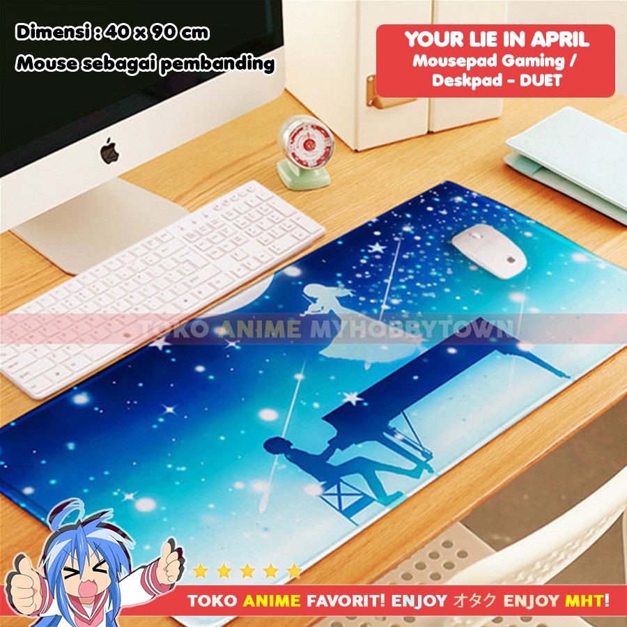 Mousepad Anime Gaming Deskpad Anime Your Lie In April Duet Kosei Arima Kaori Miyazono Shigatsu Kimi no Uso