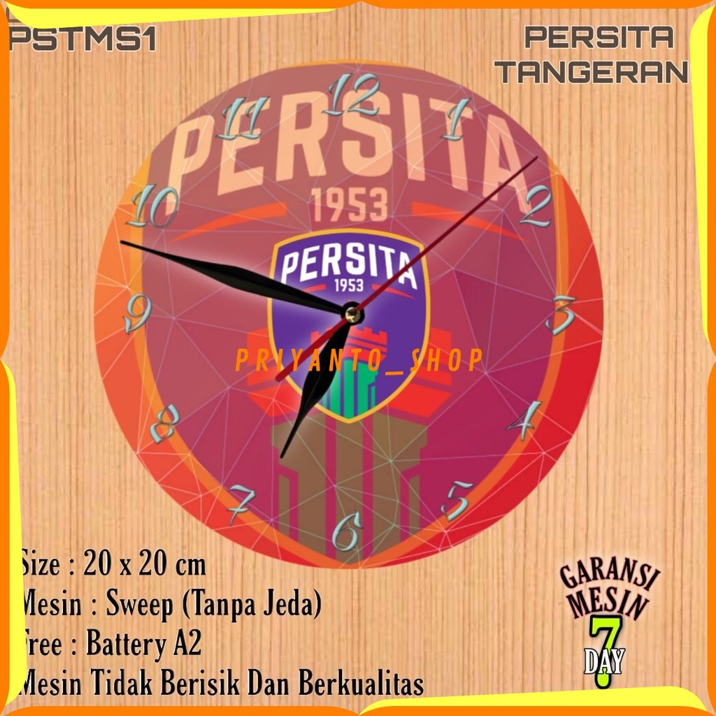 Jam Dinding Team Club Klub Sepakbola PERSITA TANGERANG Mesin Halus