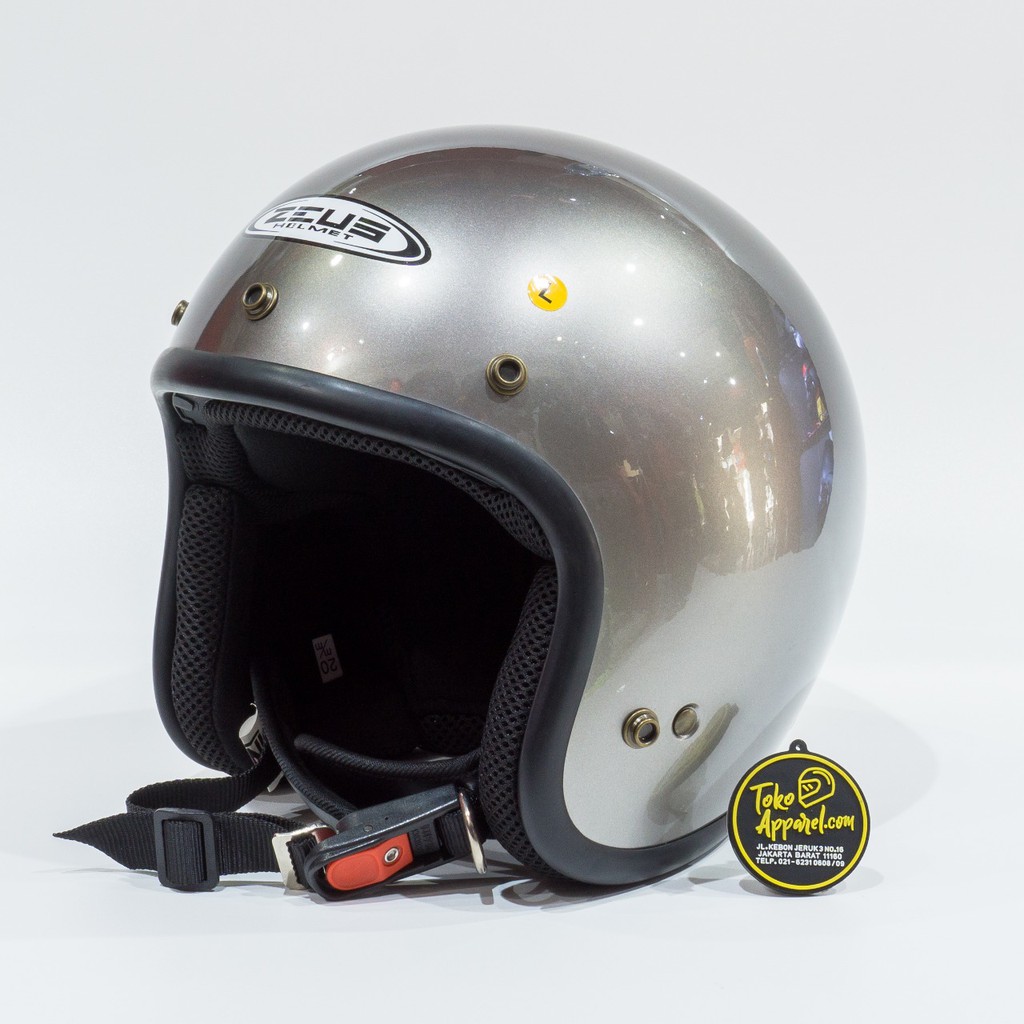 Helm Zeus ZS-385 Dark Silver Retro Classic