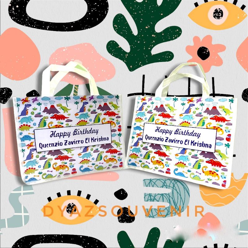 

Tas mika dinosaurus / tas ulang tahun dinosaurus / tas bingkisan ultah tas Snack / birthday bag / souvenir Ulang tahun