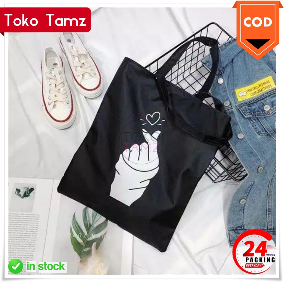 RESLETING Tas Tote CoD MAKASSAR Ready Love Dua Jari Tas Wanita Online Shop Makassar Shopee Toko Tamz