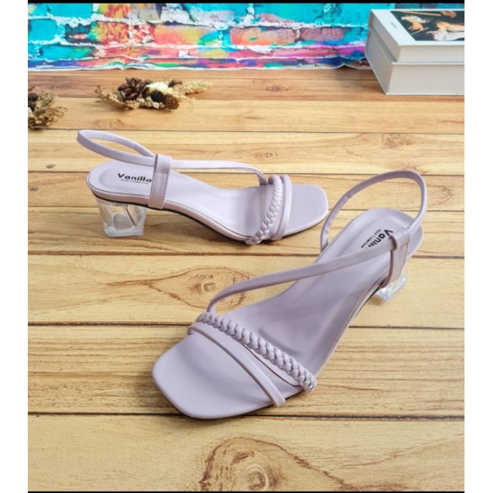 ABBUSHOES VN 05 hak kaca tali kepang 5cm untuk wanita