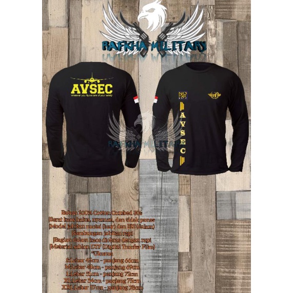 kaos avsec/ kaos lengan panjang avsec/ T-Shirt avsec