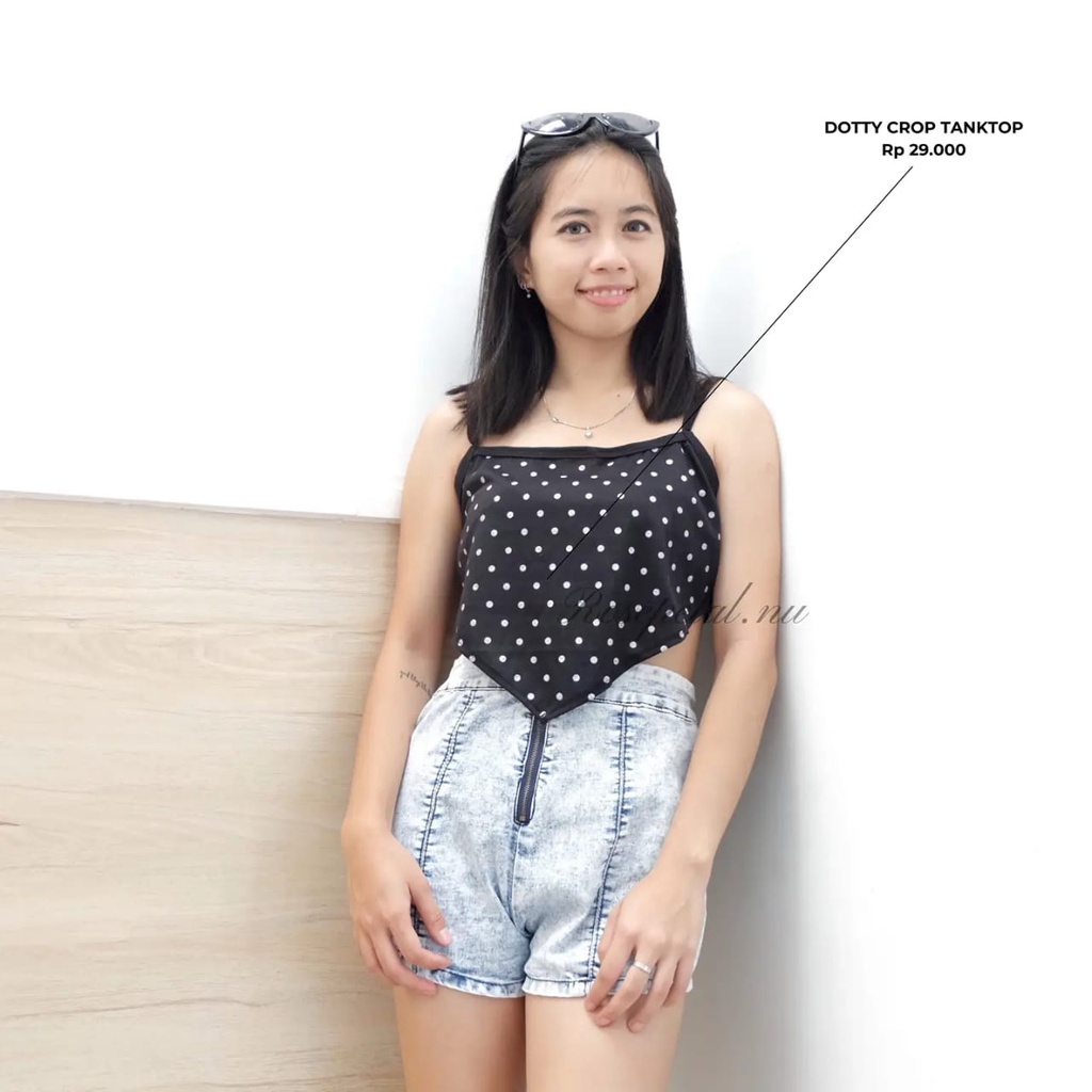 Dotty crop tanktop / tanktop / tanktop wanita / crop tanktop / tanktop crop / tanktop polkadot / tanktop wanita polkadot / bandana tanktop / women tanktop / woman tanktop