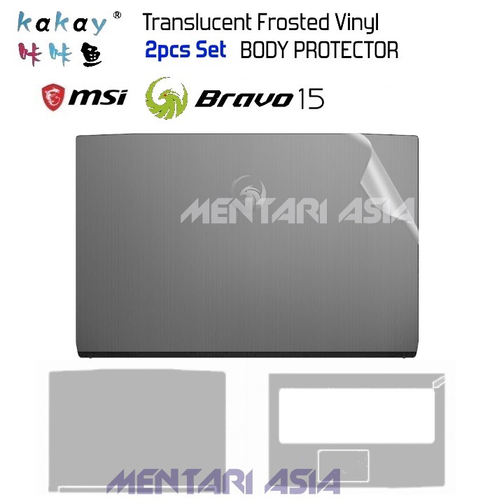 Body Protector MSI Bravo 15 - KAKAY 2-pcs MATTE Translucent Vinyl