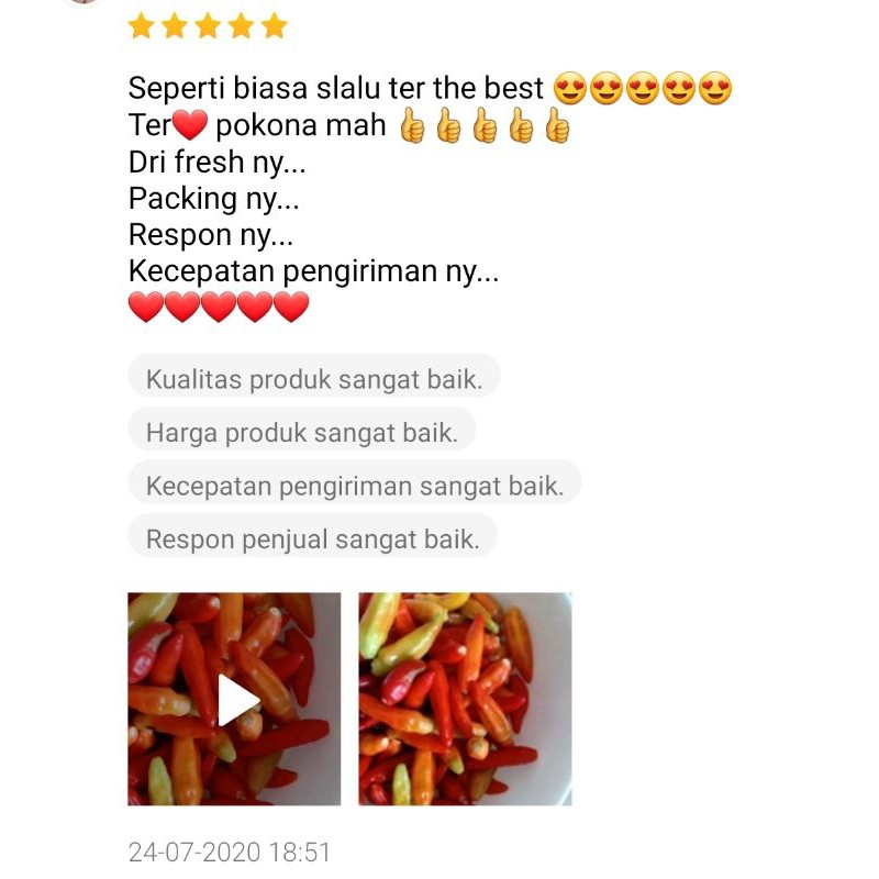 KIRIM INSTAN Cabe Rawit Merah Sayur Express