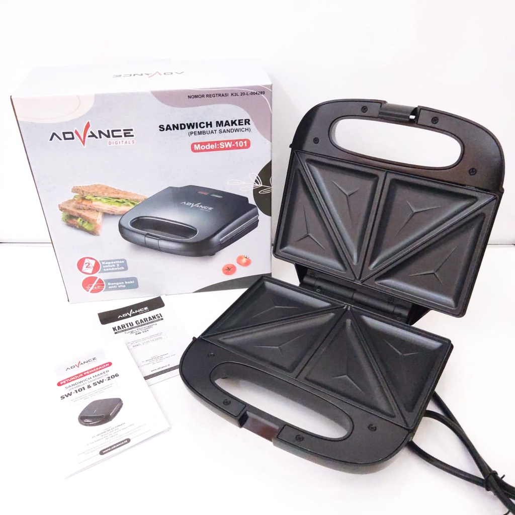 Sandwich Maker Advance SW-101 Pemanggang Serbaguna Tidak Lengket Saat Digunakan Dan Kualitas Terbaik